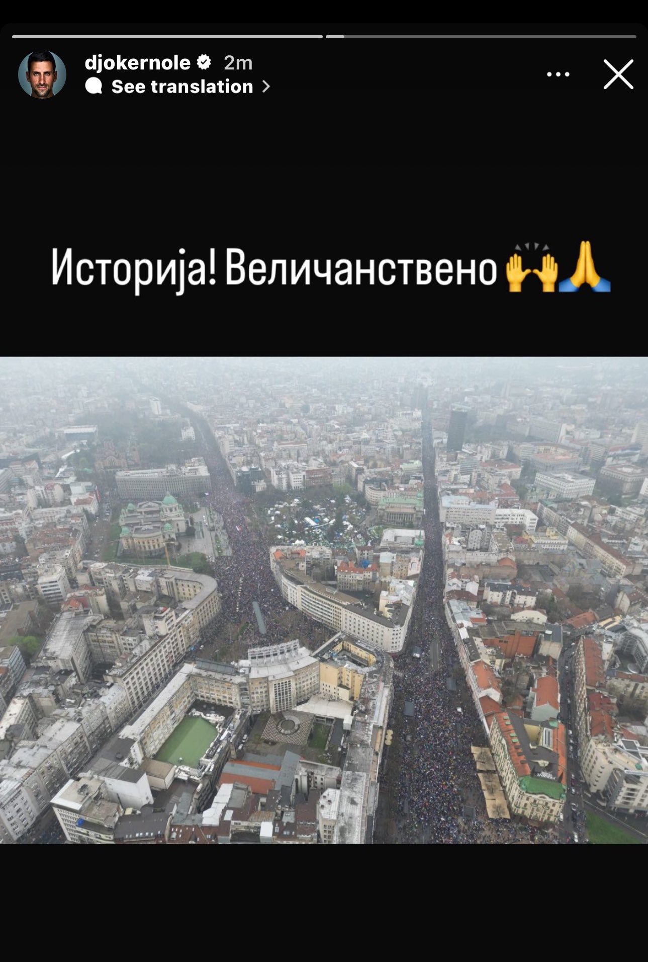 Novak Đoković o protestima u Srbiji: Poslao snažnu poruku na društvenim mrežama